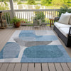 Piper Looms Chantille Blocks ACN2121 Denim Machine Washable Area Rug Outdoor Lifestyle Image Feature