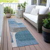 Piper Looms Chantille Blocks ACN2121 Denim Machine Washable Area Rug Runner Outdoor Lifestyle Image Feature