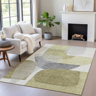 Piper Looms Chantille Blocks ACN2121 Fern Machine Washable Area Rug Lifestyle Image Feature