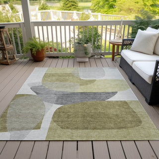 Piper Looms Chantille Blocks ACN2121 Fern Machine Washable Area Rug Outdoor Lifestyle Image Feature