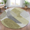 Piper Looms Chantille Blocks ACN2121 Fern Machine Washable Area Rug Round Lifestyle Image Feature
