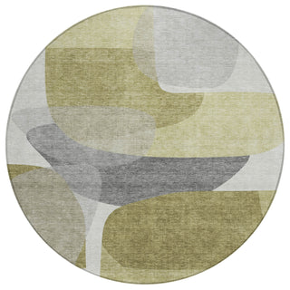 Piper Looms Chantille Blocks ACN2121 Fern Machine Washable Area Rug Round Main Image