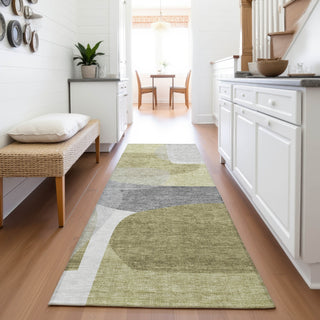 Piper Looms Chantille Blocks ACN2121 Fern Machine Washable Area Rug Runner Lifestyle Image Feature