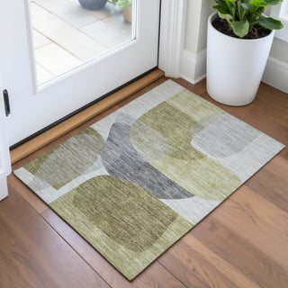 Piper Looms Chantille Blocks ACN2121 Fern Machine Washable Area Rug Scatter Lifestyle Image Feature