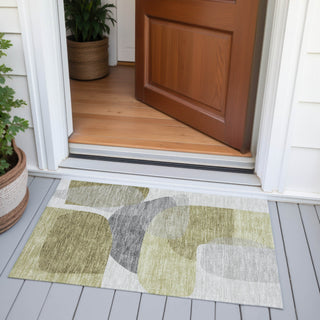 Piper Looms Chantille Blocks ACN2121 Fern Machine Washable Area Rug Scatter Outdoor Lifestyle Image Feature