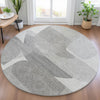 Piper Looms Chantille Blocks ACN2121 Linen Machine Washable Area Rug Round Lifestyle Image Feature