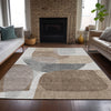 Piper Looms Chantille Blocks ACN2121 Mocha Machine Washable Area Rug Lifestyle Image Feature