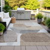Piper Looms Chantille Blocks ACN2121 Mocha Machine Washable Area Rug Outdoor Lifestyle Image Feature