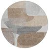Piper Looms Chantille Blocks ACN2121 Mocha Machine Washable Area Rug Round Main Image