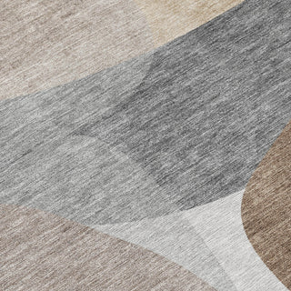 Piper Looms Chantille Blocks ACN2121 Mocha Machine Washable Area Rug Swatch Image