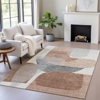 Piper Looms Chantille Blocks ACN2121 Paprika Machine Washable Area Rug Lifestyle Image Feature