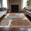 Piper Looms Chantille Blocks ACN2121 Paprika Machine Washable Area Rug Lifestyle Image Feature