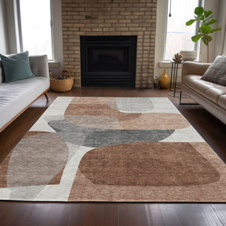 Piper Looms Chantille Blocks ACN2121 Paprika Machine Washable Area Rug Lifestyle Image Feature