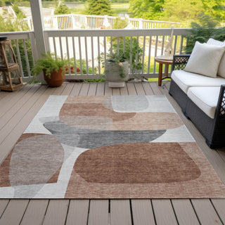 Piper Looms Chantille Blocks ACN2121 Paprika Machine Washable Area Rug Outdoor Lifestyle Image Feature