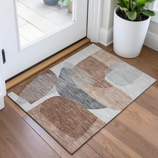 Piper Looms Chantille Blocks ACN2121 Paprika Machine Washable Area Rug Scatter Lifestyle Image Feature