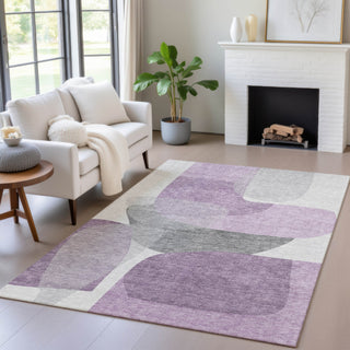 Piper Looms Chantille Blocks ACN2121 Purple Machine Washable Area Rug Lifestyle Image Feature