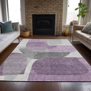 Piper Looms Chantille Blocks ACN2121 Purple Machine Washable Area Rug Lifestyle Image Feature
