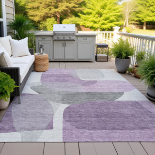 Piper Looms Chantille Blocks ACN2121 Purple Machine Washable Area Rug Outdoor Lifestyle Image Feature