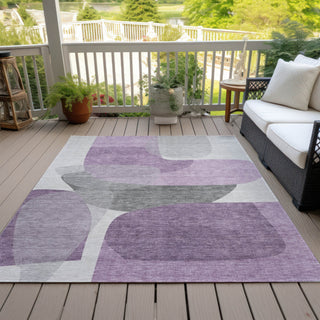 Piper Looms Chantille Blocks ACN2121 Purple Machine Washable Area Rug Outdoor Lifestyle Image Feature
