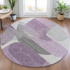 Piper Looms Chantille Blocks ACN2121 Purple Machine Washable Area Rug Round Lifestyle Image Feature