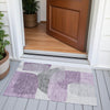 Piper Looms Chantille Blocks ACN2121 Purple Machine Washable Area Rug Scatter Outdoor Lifestyle Image Feature