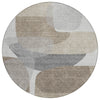 Piper Looms Chantille Blocks ACN2121 Taupe Machine Washable Area Rug Round Main Image