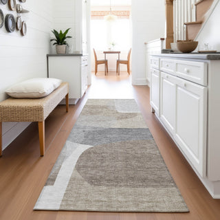 Piper Looms Chantille Blocks ACN2121 Taupe Machine Washable Area Rug Runner Lifestyle Image Feature
