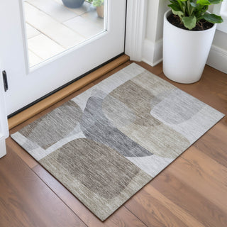 Piper Looms Chantille Blocks ACN2121 Taupe Machine Washable Area Rug Scatter Lifestyle Image Feature