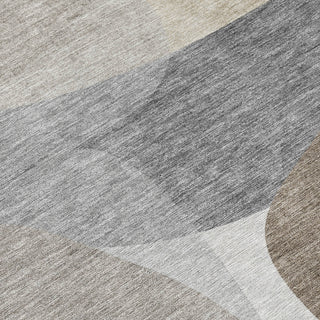 Piper Looms Chantille Blocks ACN2121 Taupe Machine Washable Area Rug Swatch Image