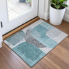 Piper Looms Chantille Blocks ACN2121 Teal Machine Washable Area Rug Scatter Lifestyle Image Feature
