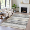 Piper Looms Chantille Stripes ACN2122 Black Machine Washable Area Rug Lifestyle Image Feature