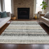 Piper Looms Chantille Stripes ACN2122 Black Machine Washable Area Rug Lifestyle Image Feature
