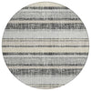 Piper Looms Chantille Stripes ACN2122 Black Machine Washable Area Rug Round Main Image