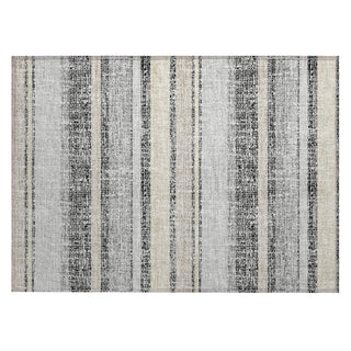 Piper Looms Chantille Stripes ACN2122 Black Machine Washable Area Rug Scatter Main Image