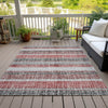 Piper Looms Chantille Stripes ACN2122 Burgundy Machine Washable Area Rug Outdoor Lifestyle Image Feature