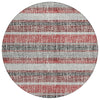 Piper Looms Chantille Stripes ACN2122 Burgundy Machine Washable Area Rug Round Main Image