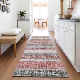 Piper Looms Chantille Stripes ACN2122 Burgundy Machine Washable Area Rug Runner Lifestyle Image Feature
