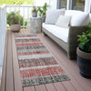 Piper Looms Chantille Stripes ACN2122 Burgundy Machine Washable Area Rug Runner Outdoor Lifestyle Image Feature