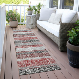 Piper Looms Chantille Stripes ACN2122 Burgundy Machine Washable Area Rug Runner Outdoor Lifestyle Image Feature