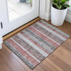 Piper Looms Chantille Stripes ACN2122 Burgundy Machine Washable Area Rug Scatter Lifestyle Image Feature