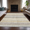 Piper Looms Chantille Stripes ACN2122 Gold Machine Washable Area Rug Lifestyle Image Feature