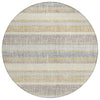 Piper Looms Chantille Stripes ACN2122 Gold Machine Washable Area Rug Round Main Image