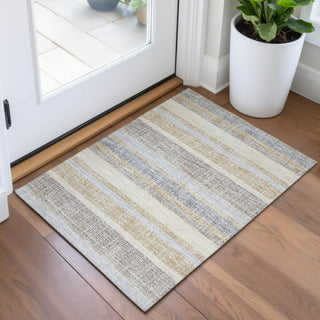 Piper Looms Chantille Stripes ACN2122 Gold Machine Washable Area Rug Scatter Lifestyle Image Feature