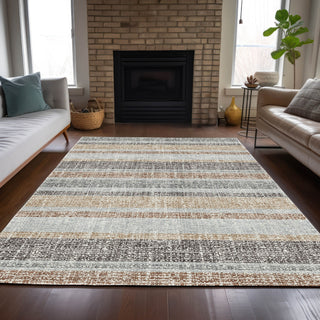 Piper Looms Chantille Stripes ACN2122 Gray Machine Washable Area Rug Lifestyle Image Feature