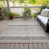Piper Looms Chantille Stripes ACN2122 Gray Machine Washable Area Rug Outdoor Lifestyle Image Feature