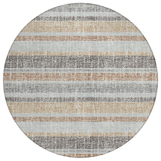 Piper Looms Chantille Stripes ACN2122 Gray Machine Washable Area Rug Round Main Image