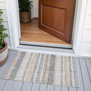 Piper Looms Chantille Stripes ACN2122 Gray Machine Washable Area Rug Scatter Outdoor Lifestyle Image Feature