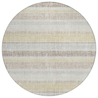 Piper Looms Chantille Stripes ACN2122 Ivory Machine Washable Area Rug Round Main Image