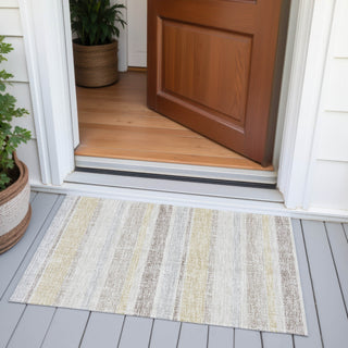 Piper Looms Chantille Stripes ACN2122 Ivory Machine Washable Area Rug Scatter Outdoor Lifestyle Image Feature