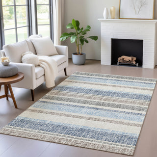 Piper Looms Chantille Stripes ACN2122 Navy Machine Washable Area Rug Lifestyle Image Feature
